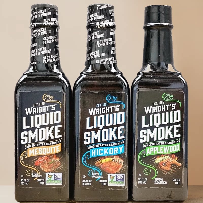 美国山胡桃苹果木烟熏汁烧烤牛扒烤肉腌制调料烟水Wrights Liquid