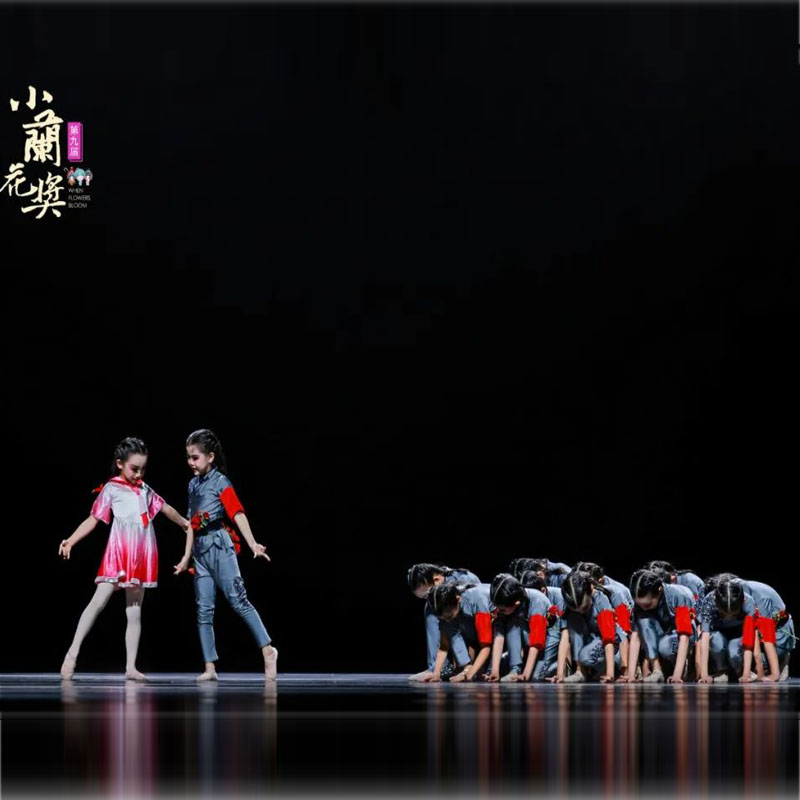 映山红舞蹈服无名花红色记忆一朵红的花演出服儿童红星闪闪表演服