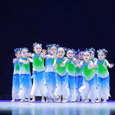 童年的夏夜演出服蒲扇摇外婆桥儿时乐月光喜雨渔梦渔阳舞蹈服凳子