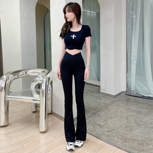 女装收腹提臀收腹加绒交叉鲨鱼裤