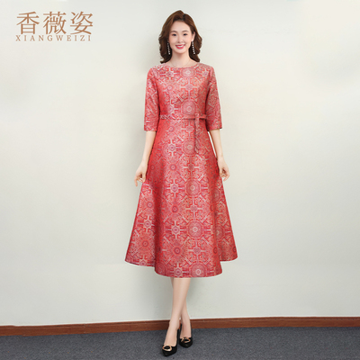 香薇姿韩版大摆裙100%桑蚕丝高端