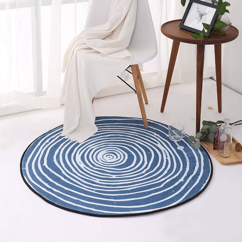 北欧简约现代圆毯地毯 卧室进门电脑椅吊篮藤椅垫子家用房间床边
