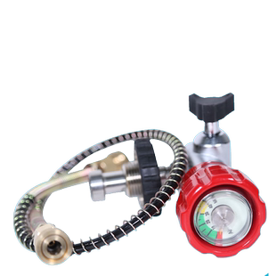 碳纤维气瓶高级阀门 超级大转小转换接头 带压力表盘 接上即用