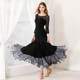 媚羽MY907蕾丝款 交谊舞服华尔兹大摆裙 摩登舞裙连衣裙国标舞服装