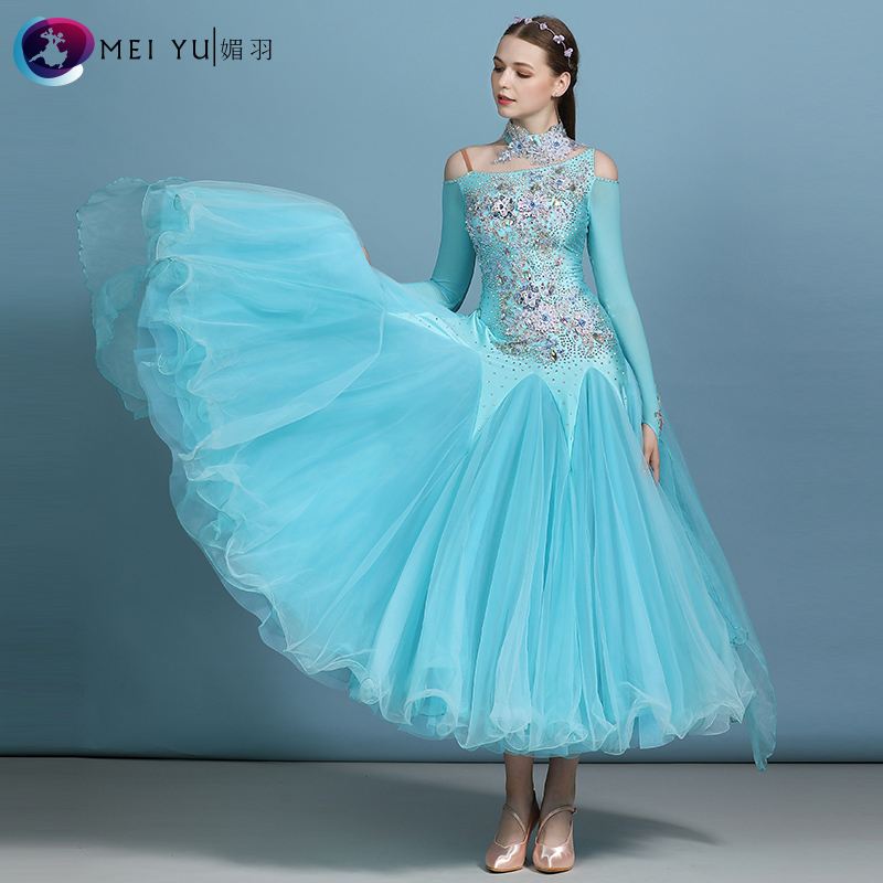 媚羽仿奥钻摩登舞裙比赛服舞裙