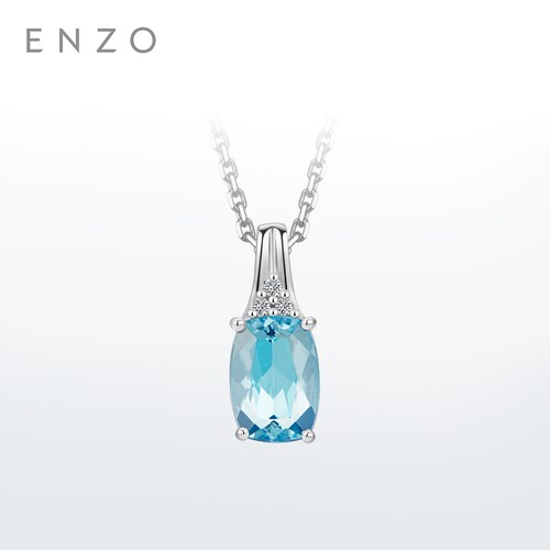 ENZO18K金海蓝宝钻石吊坠
