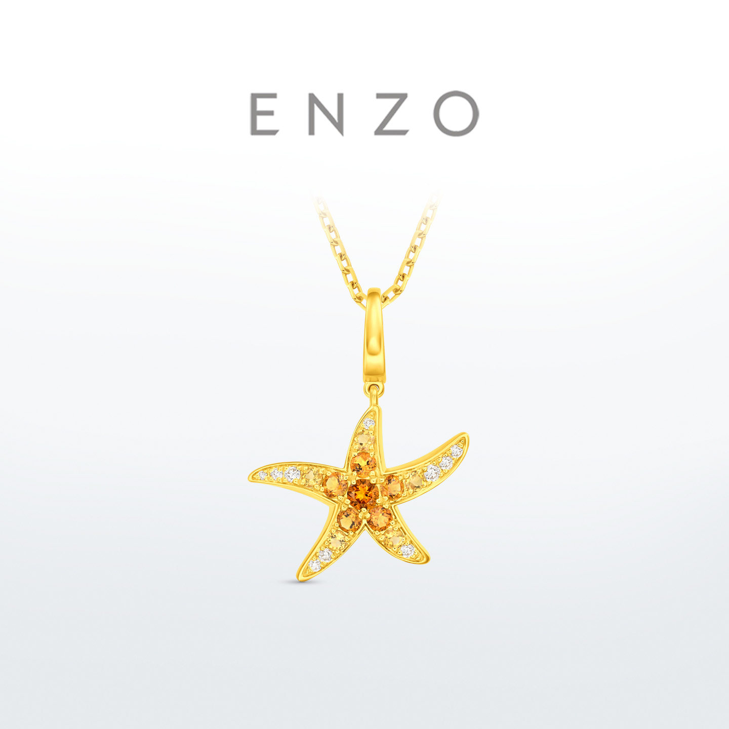 ENZO18K金黄晶钻石吊坠