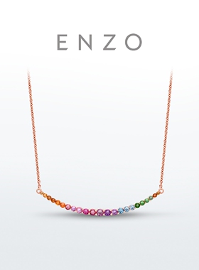 ENZO 微笑彩虹 18K金多彩宝石项链女EZV2515新春礼物