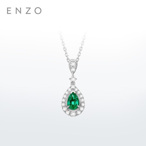 ENZO18K金祖母绿钻石项链