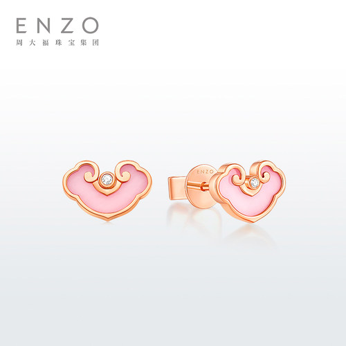 enzo18K金商场同款蛋白石耳钉