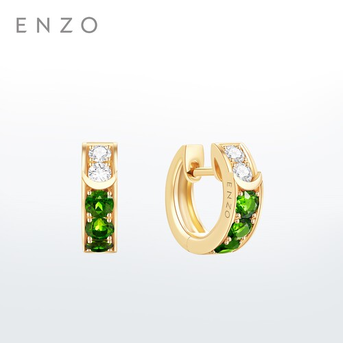 周大福ENZO18K金透辉石钻石耳环