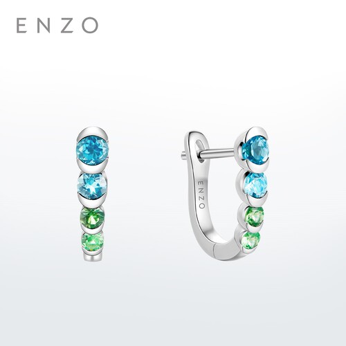 ENZO18K金多彩宝石耳环