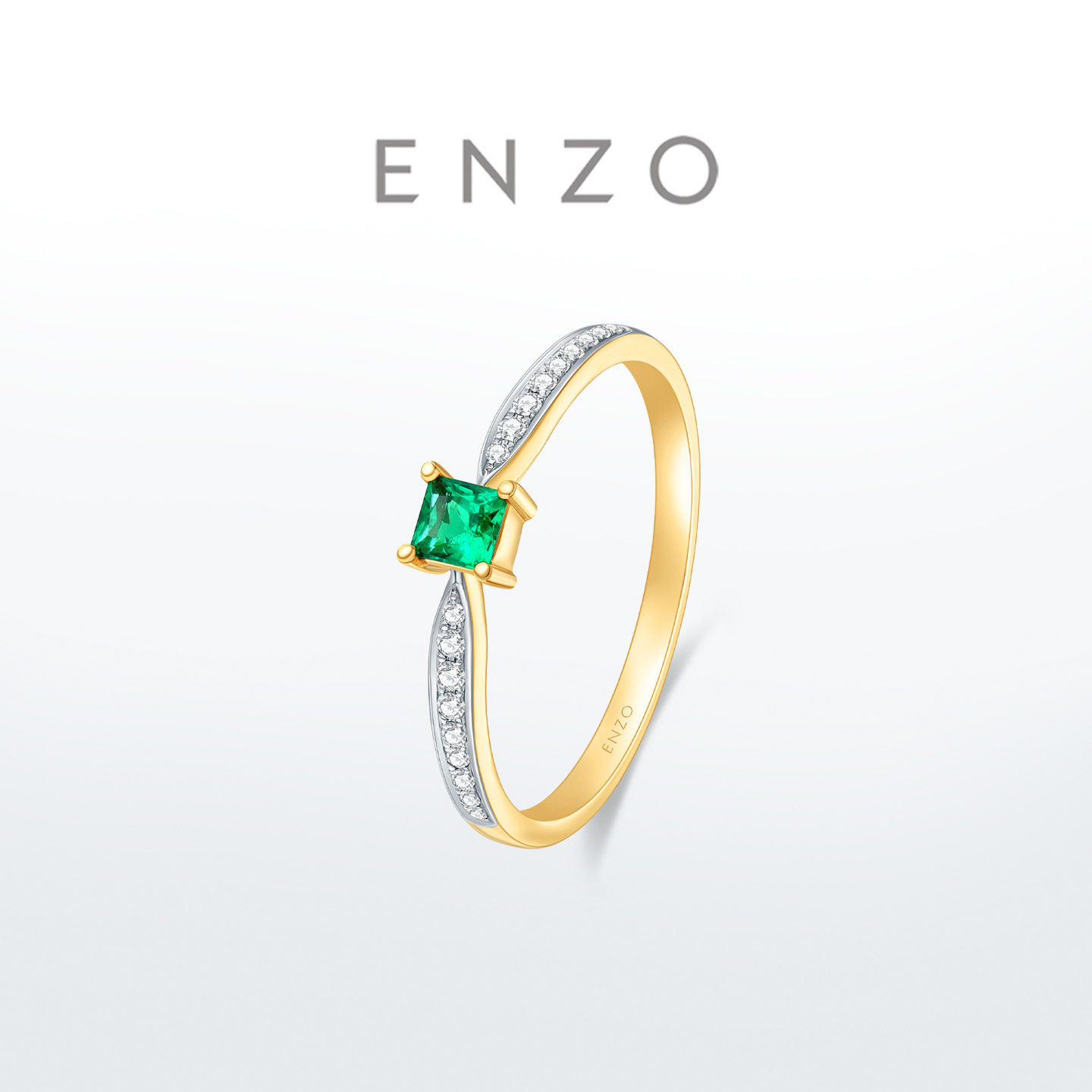 周大福18K金祖母绿戒指商场同款