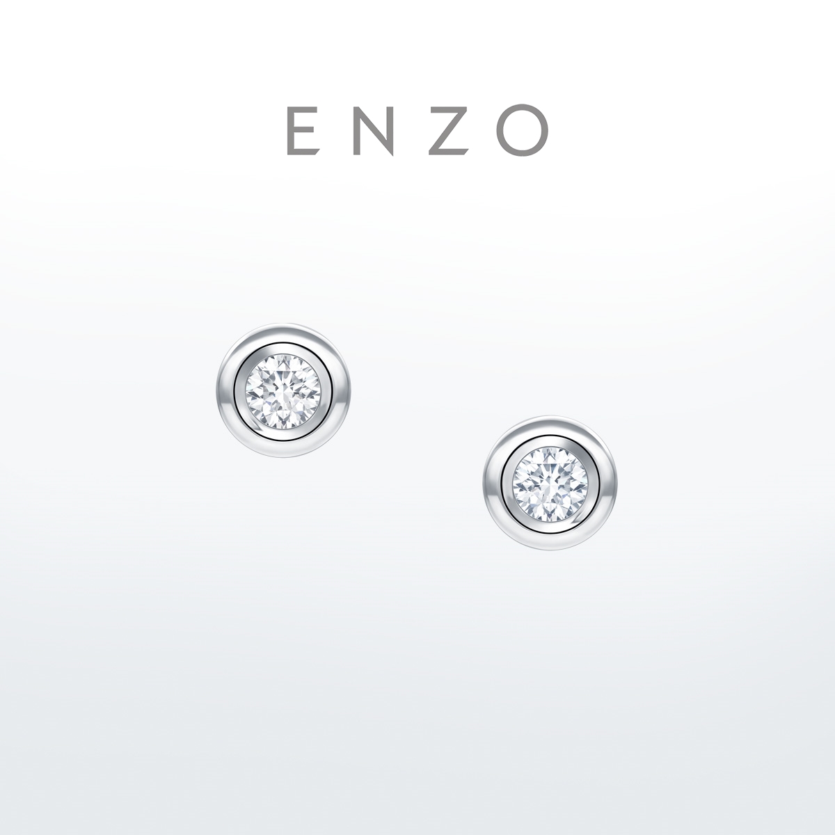 enzo18K金小灯泡钻石耳钉女