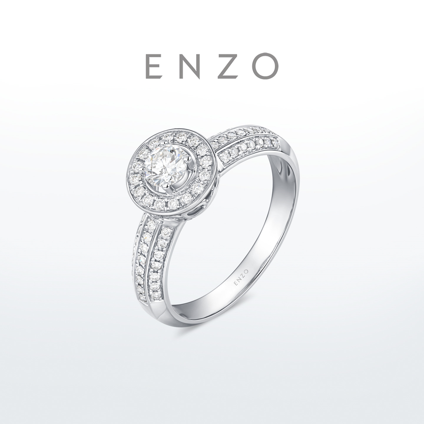 enzo18K金镶钻石戒指女