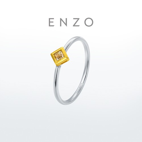 enzo18K金镶黄钻戒指