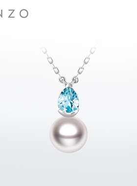 ENZO 18K金海水珍珠托帕石项链女EZT501新春礼物