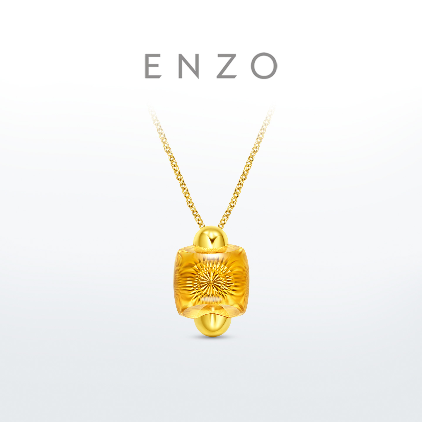 ENZOVAVA系列18K金黄晶项链