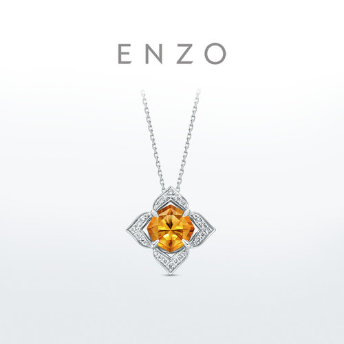 ENZO18K金黄晶钻石项链