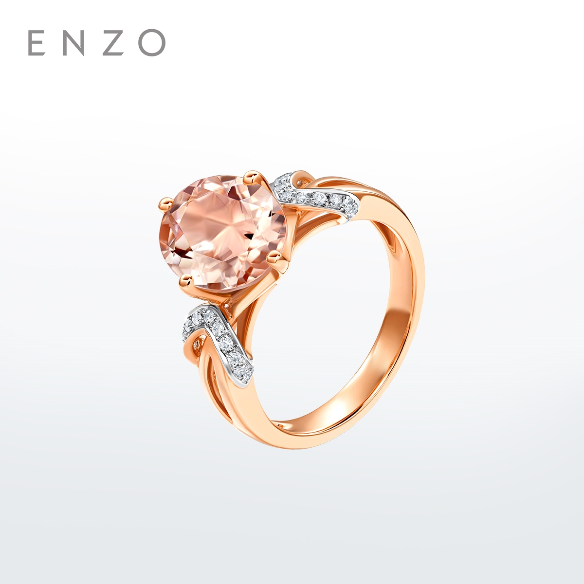 ENZO18K金摩根石钻石戒指