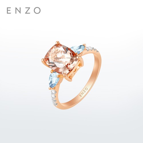 ENZO18K金摩根石海蓝宝戒指