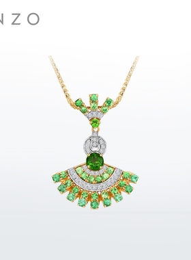 ENZO 舞裙18K金多彩宝石钻石舞裙吊坠女送银链EZV6303新年礼物