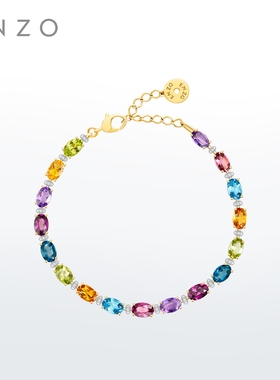 ENZO 18K金多彩宝石钻石手链女彩虹誓约新春礼物