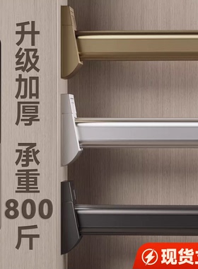 索菲亚衣柜内加厚铝合金挂衣杆固定挂杆柜子衣橱柜通横杆法兰衣架