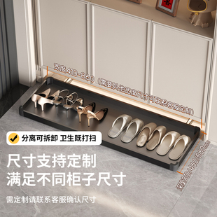 鞋柜踢脚抽托盘入户柜下方底部多功能家用收纳抽屉反弹抽拉鞋架板