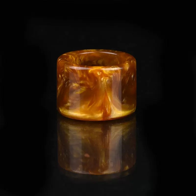 天然金丝海柳戒指扳指黑珊瑚活海柳指环血柳大拇指戒指把玩工艺品