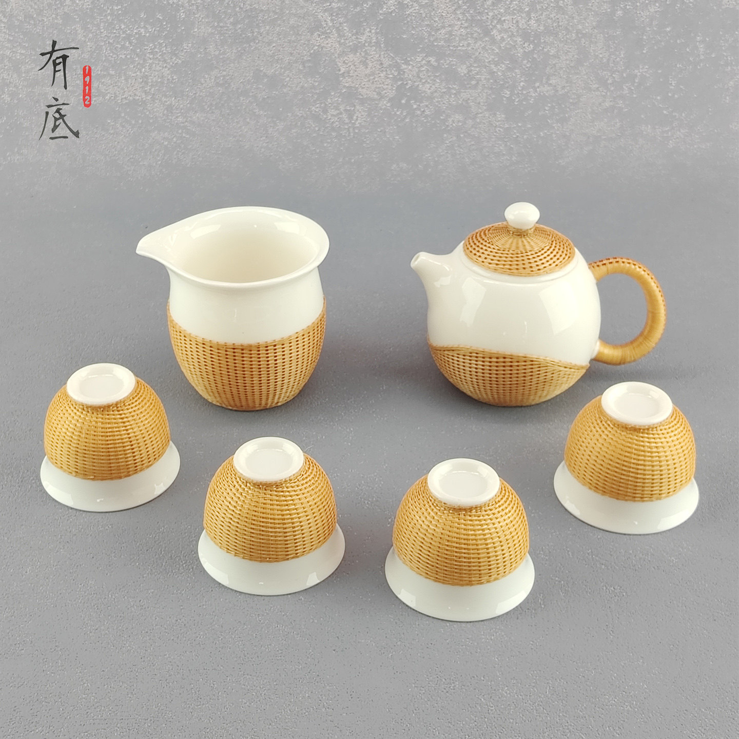 中国非遗纯手工竹编茶壶中国风编织茶具泡茶壶商务送礼送外国人