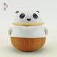 中国非遗手工创意熊猫造型竹编快客杯可爱卡通茶具手工编织家用
