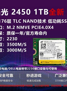 镁光2450 512G 1T PCIE4.0 M.2 2230 NVME固态硬盘SN740Steamdeck