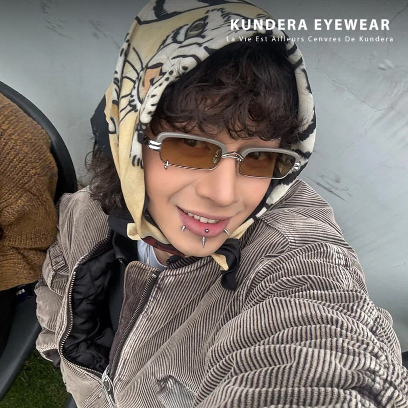 复古街头墨镜男痞帅潮时尚嘻哈欧美风方框太阳眼镜拍照凹造型街拍