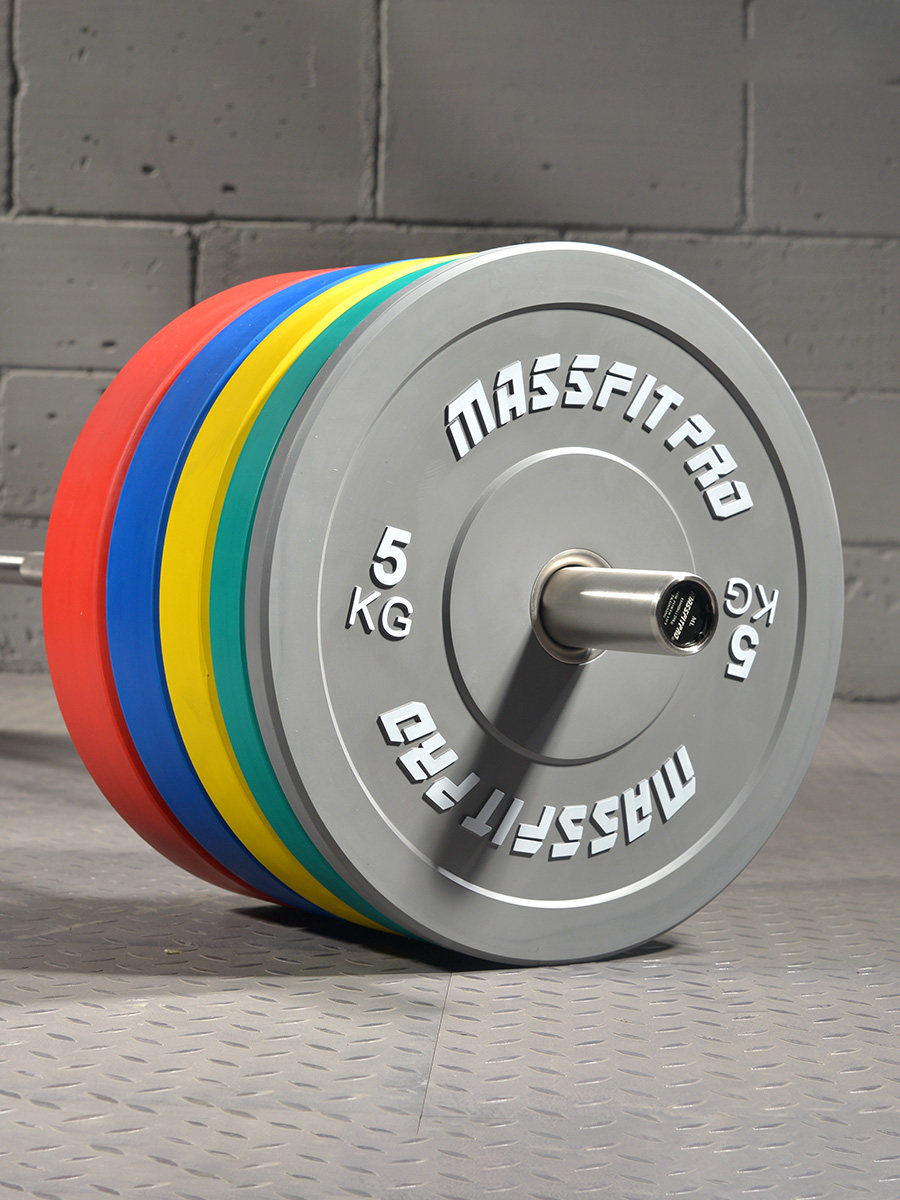 马西商用Crossfit全胶片杠铃片彩色臀桥臀推训练弹跳片大孔杠铃片