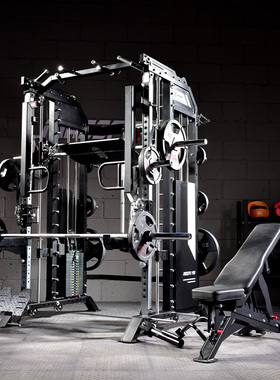 商用史密斯机综合训练器家用卧推深蹲架飞鸟龙门架多功能健身器材