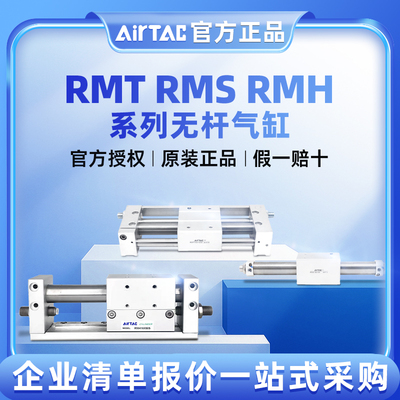 亚德客磁藕式无杆气缸长行程导轨气缸RMT/RMS/RMH/16/20/100/200S