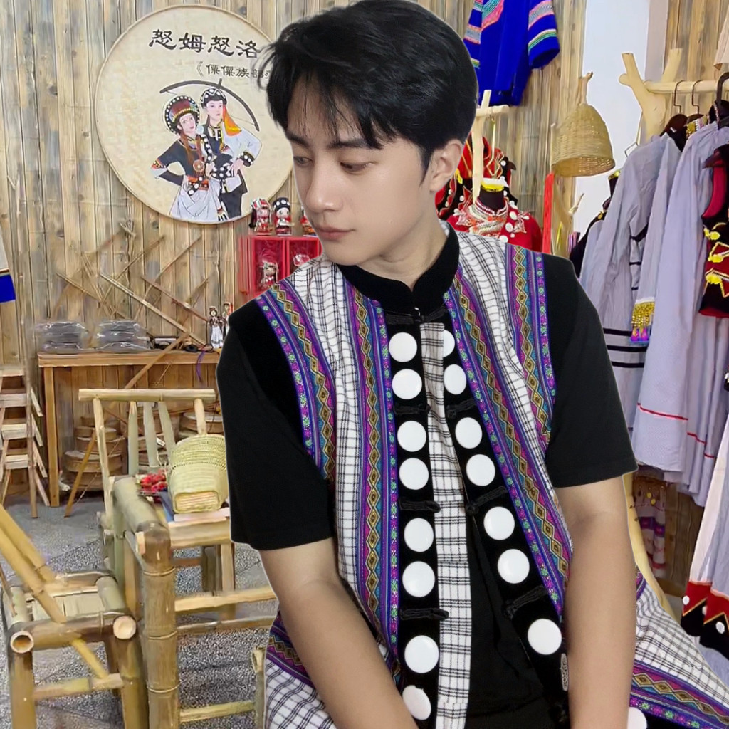 傈僳族服装男装  男士马甲 私人高端定制版 民族服装服饰批发