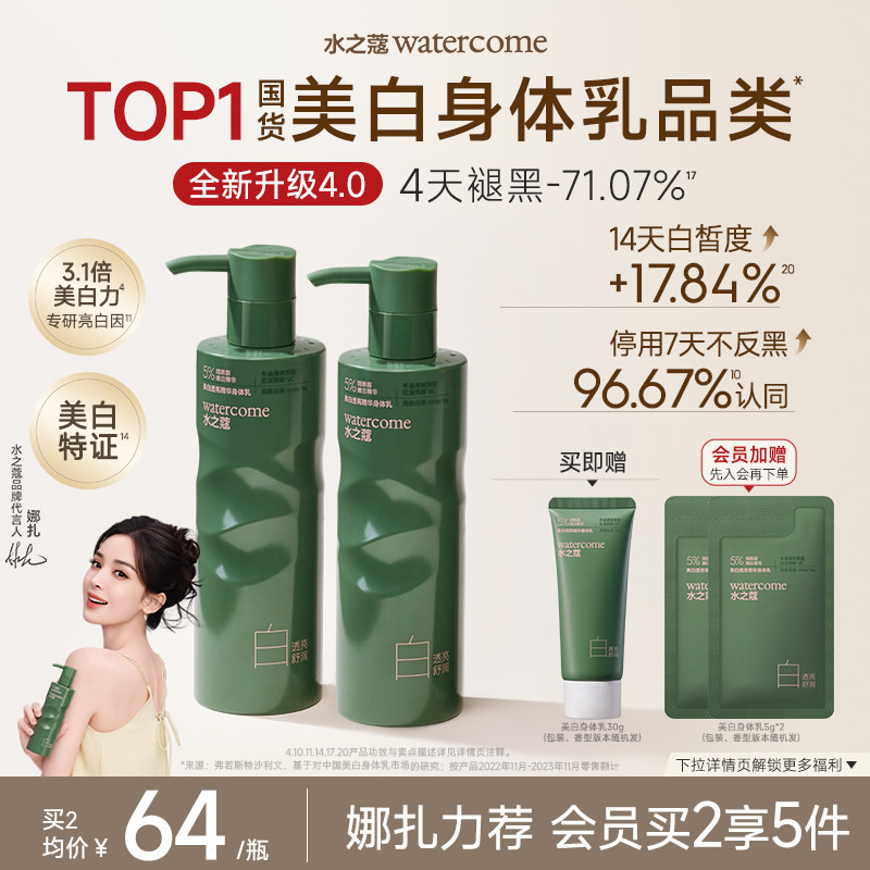 【政瞳同款】水之蔻美白身体乳烟酰胺补水保湿滋润女皮肤干燥留香