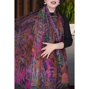 热带雨林优柔纱气质百搭美丽时尚丝巾女士防晒沙滩巾保暖围巾披肩