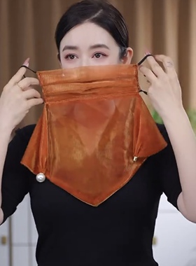 韩版新款夏季防晒面纱炫彩挂珠多功能围巾丝巾纱巾女纯色气质围脖