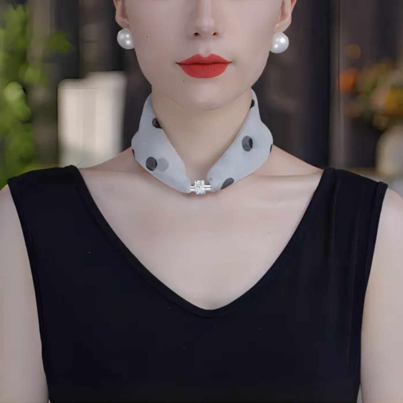 夏秋磁扣韩版女炫彩护颈丝巾围巾