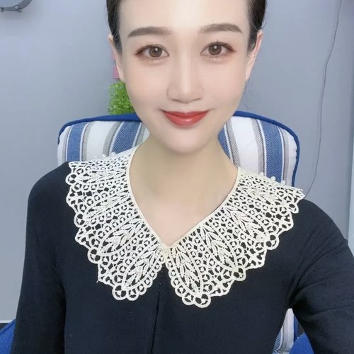 春夏贝珠蕾丝韩版女护颈百搭假领