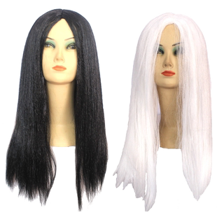 cosplay男女僵尸长直发白黑发魔女画皮贞子假发女鬼黑白无常假发