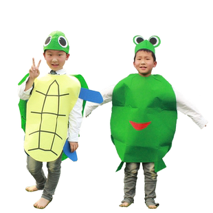 儿童节寓言故事舞台剧井底之蛙表演出服装幼儿园青蛙海龟海鳖衣服