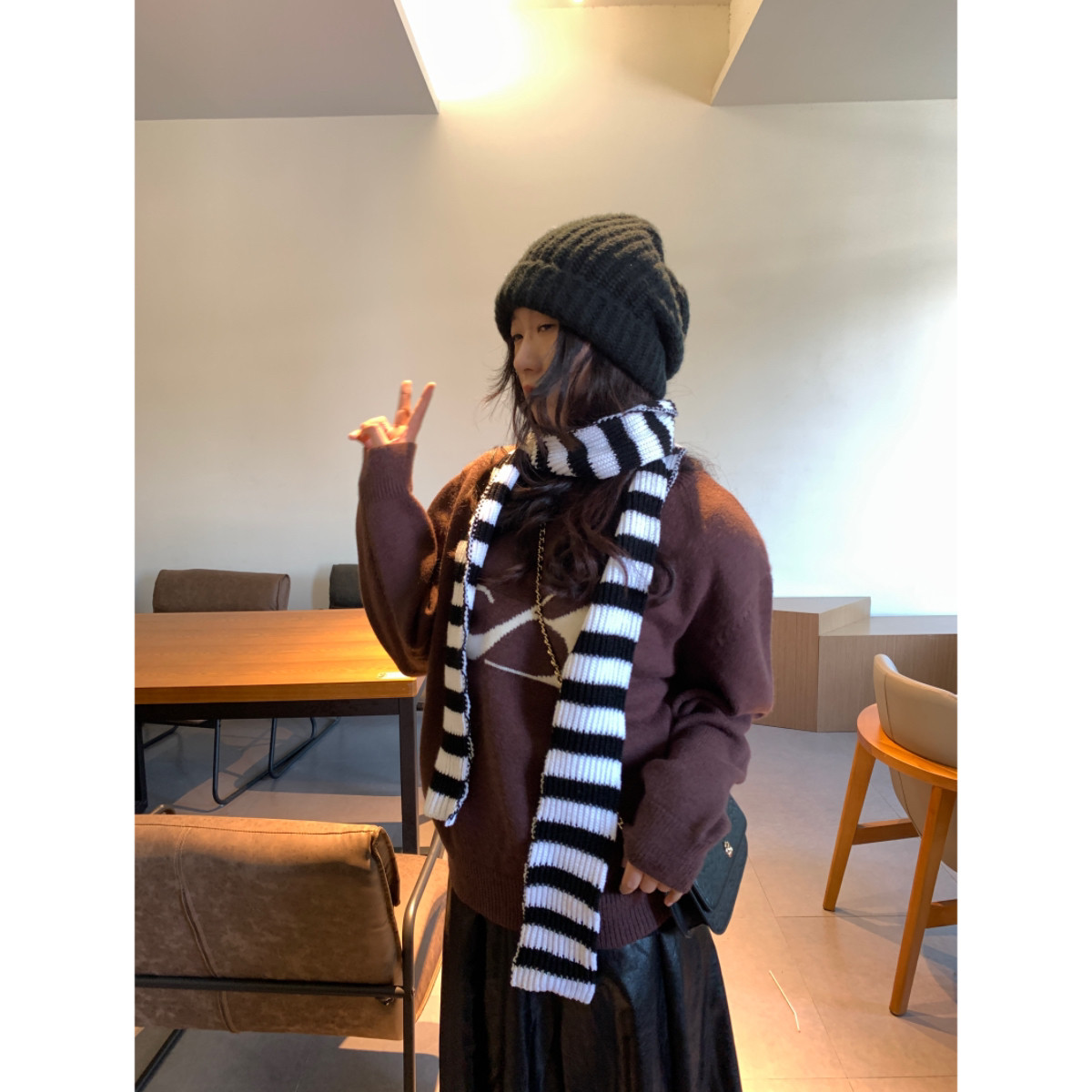 超好搭条纹高级感针织围巾女秋冬新款保暖日系凹造型百搭围脖情侣,服饰配件/皮带/帽子/围巾,围巾/丝巾/披肩,淘宝优惠券,粉丝福利购,淘宝优惠卷