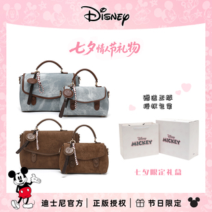 【当日发】Disney/迪士尼夏季丹宁牛仔蓝单肩斜挎手提剑桥包