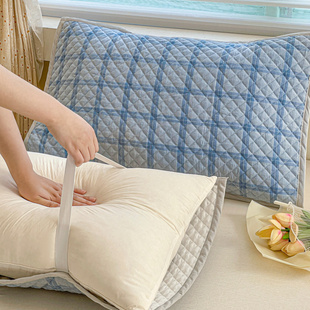 男士仿头油隔油纯棉100全棉一对优质一等品枕巾家用绑带款可固定