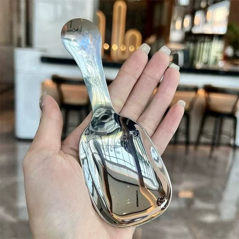 不锈钢加厚短柄茶勺咖啡铲