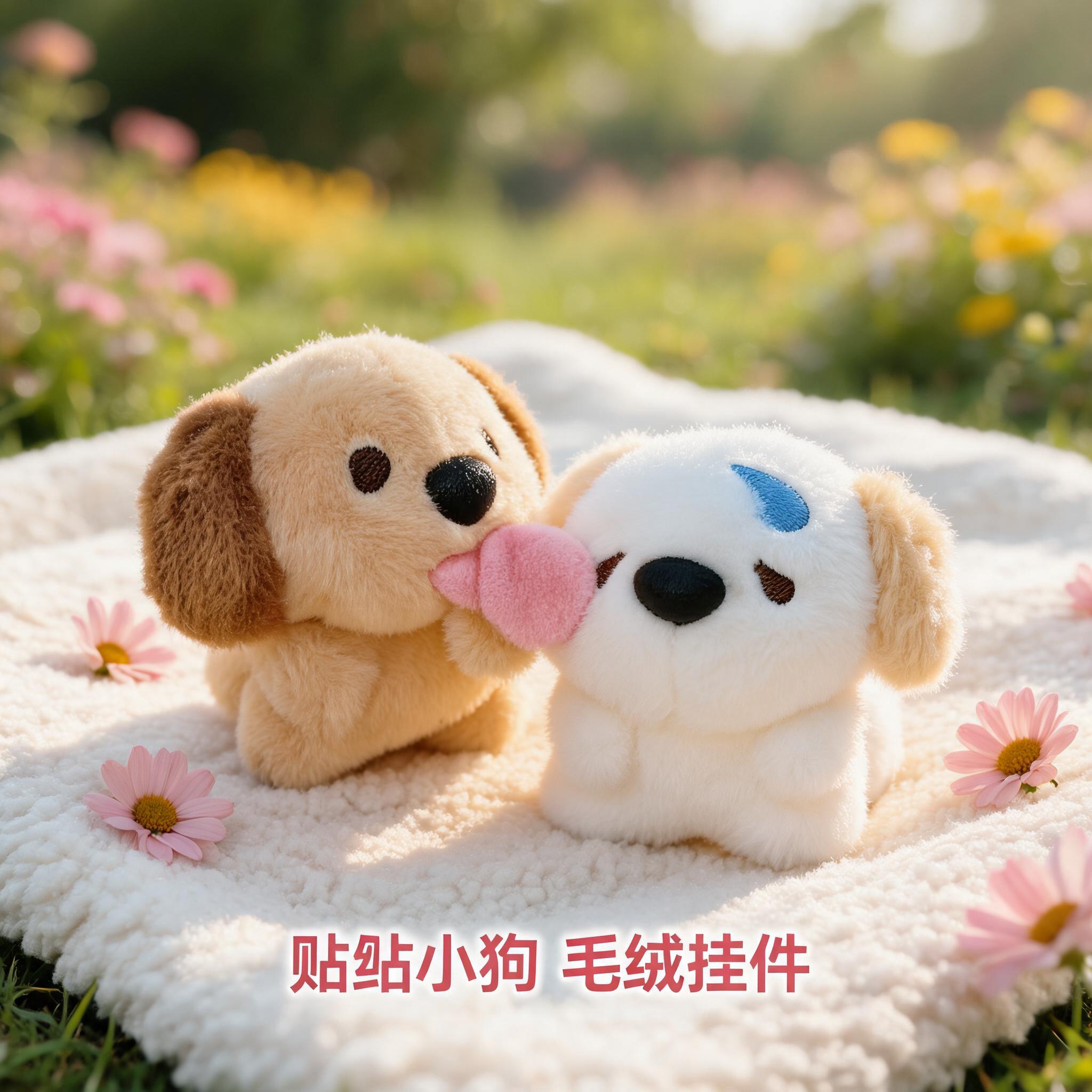 可爱小狗毛绒磁吸贴贴小狗包挂件情侣钥匙扣挂饰磁吸玩偶包挂饰